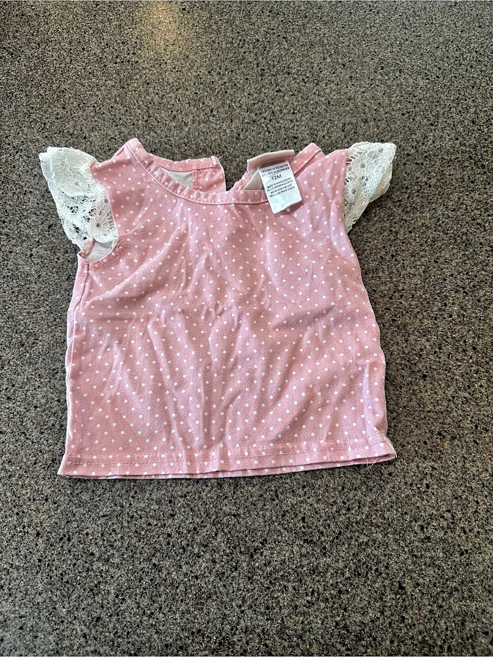 Baby Pink Polka Dot Blouse Size 12M Like New